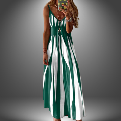Alicia | Elegant Streifenlose Maxikleid mit ärmellosem Design